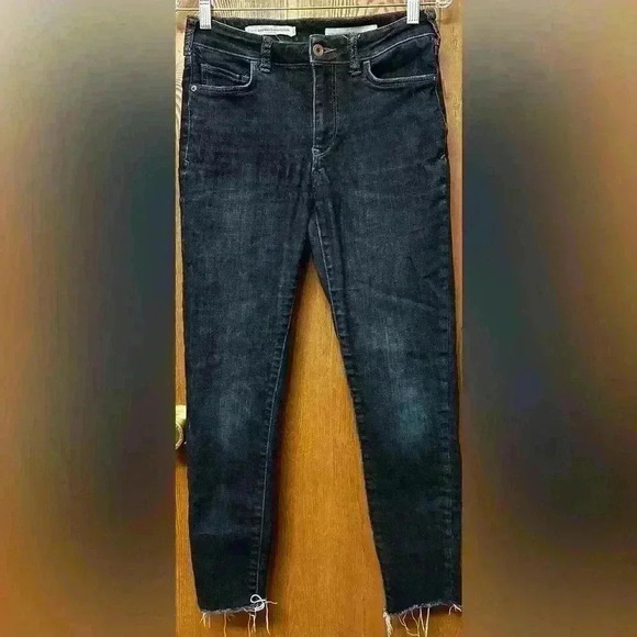 Anthropologie Pilcro & The Letterpress High-Rise Denim Legging Size 27 Fray Hem - Picture 1 of 10